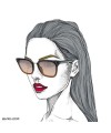 عینک آفتابی زنانه فشن مارک دار Wayfarer Sunglass