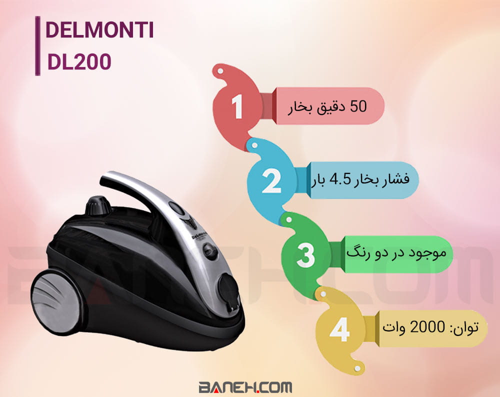 اینفوگرافی بخارشوی دلمونتی DL200 