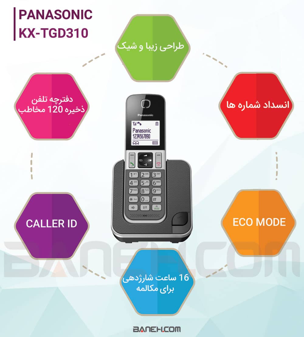 اینفوگرافی تلفن پاناسونیک TGD310 