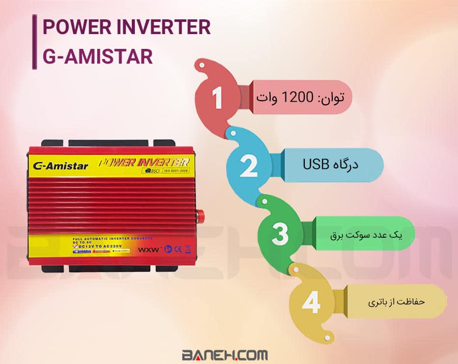 اینفوگرافی  مبدل برق خودرو G-Amistar