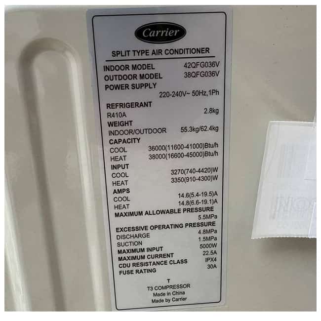 کولر گازی ایستاده 36000 کریر اینورتر 42QFG036V T3