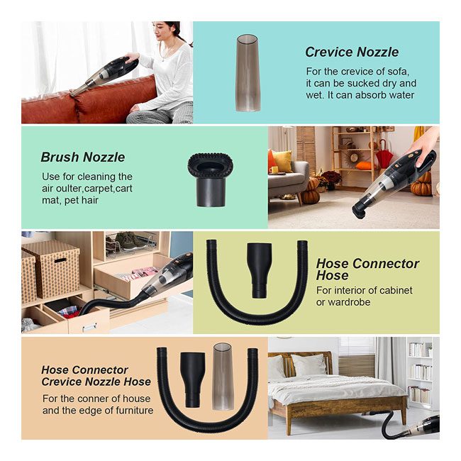 جارو شارژی دستی بی سیم تک موتوره 120 وات اکلو مدل AccLoo ATJ-2166