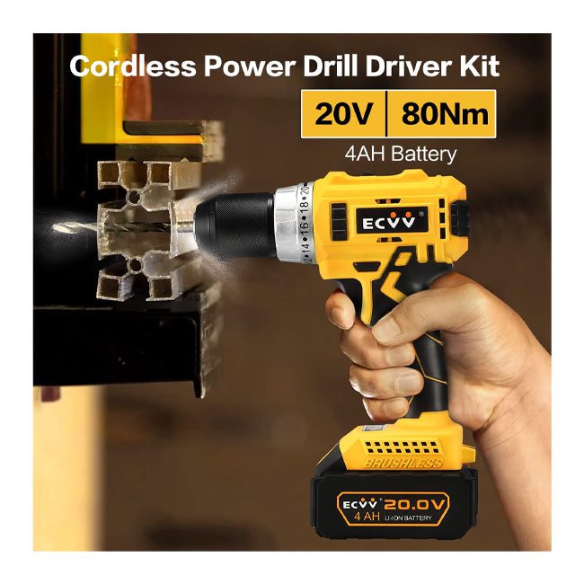 دریل شارژی 35 وات 20 ولت موتور براشلس مدل ECVV B09W5NX8HQ