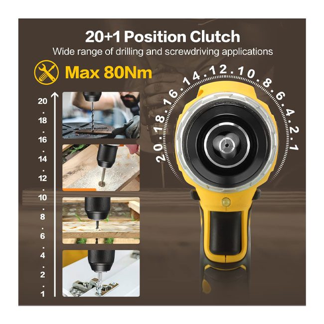 دریل شارژی 35 وات 20 ولت موتور براشلس مدل ECVV B09W5NX8HQ