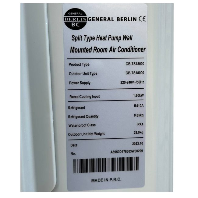 کولر گازی 36000 جنرال برلین اینورتر GB-TS36000 T3