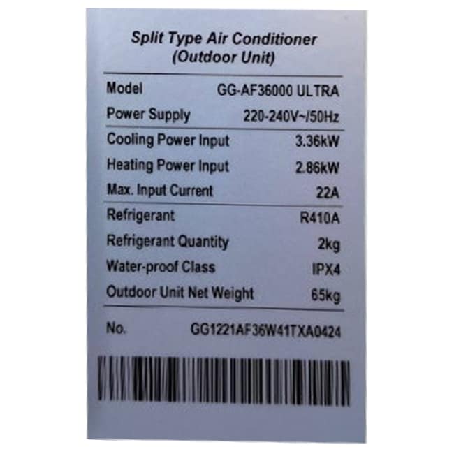 کولر گازی جنرال گلد 36000 ایستاده General gold GG-AF36000 ULTRA