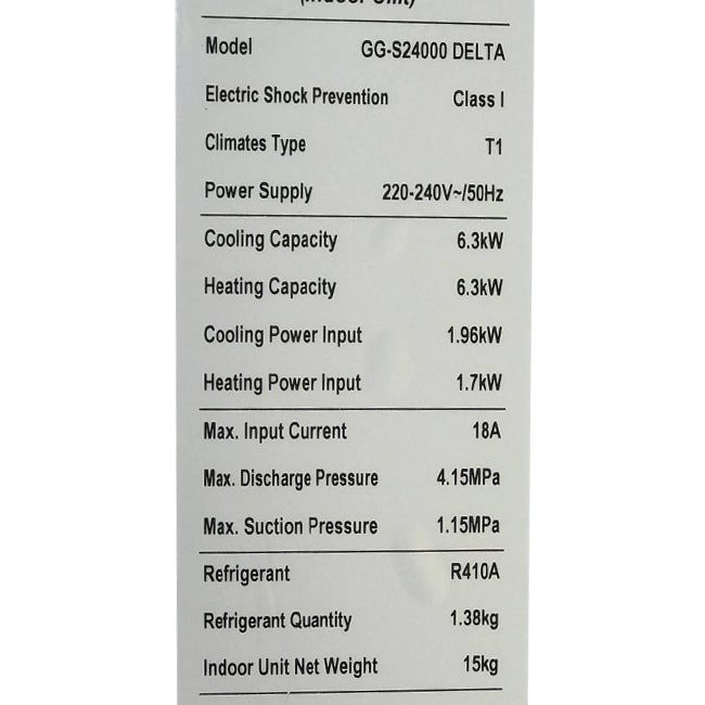 کولر گازی 18000 جنرال گلد دلتا کم مصرف GG-S18000 DELTA