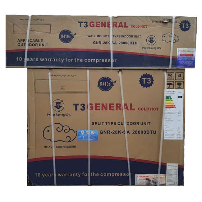 کولر گازی تی تری جنرال 28000 کارتن کاهی T3 GENERAL GNR-28K-SA