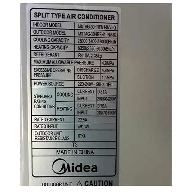 کولر گازی مدیا 30000 اینورتر MSTAG-30HRFN1-INV-IQ T3
