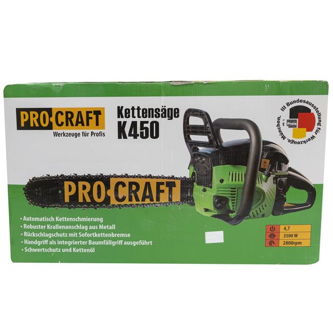 اره زنجیری بنزینی پرو کرافت 3500 وات 2800 دور در دقیقه K450
