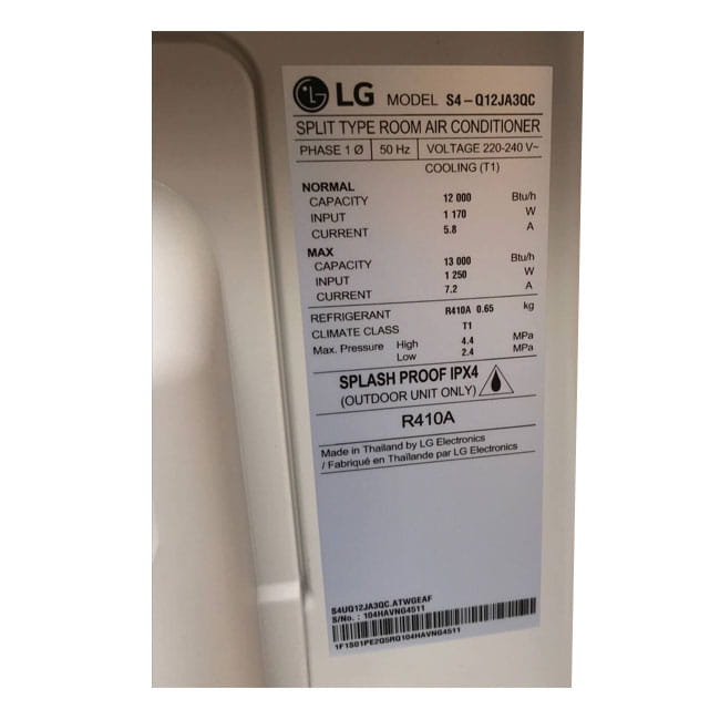 کولر گازی ال جی 24000 دیواری اینورتر R410 سرد و گرم S4-UQ24JA3QC LG T1