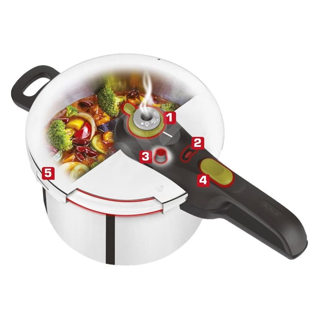 ست دوقلو زودپز 4 و 6 لیتر تفال Tefal 4+6L Secure 5 neo