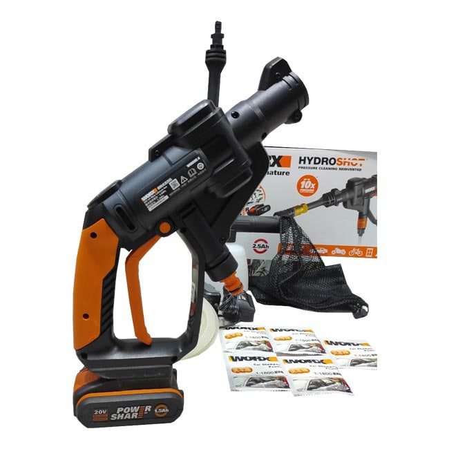 کارواش خانگی شارژی ورکس 30 بار جعبه کارتونی Worx HydroShot WG629E.4