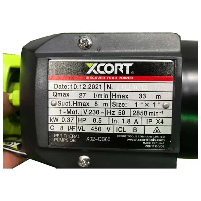 پمپ آب 450 وات ایکس کورت اسب بخار مدل X02-QB60